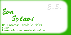 eva szlavi business card